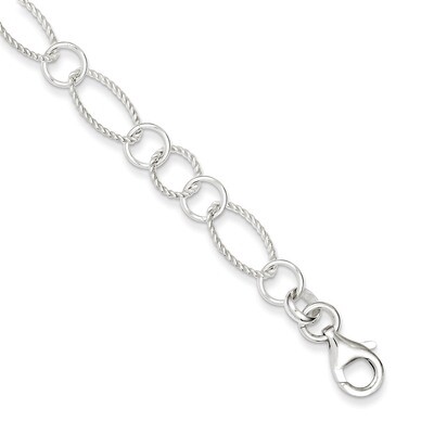 7.5 Inch Link Bracelet Sterling Silver Fancy QH1191-7.5, MPN: QH1191-7.5, 883957577166