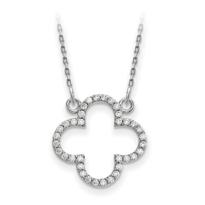 Small Diamond Quatrefoil Design Necklace 14k White Gold XP5050WA, MPN: XP5050WA, 883957590967