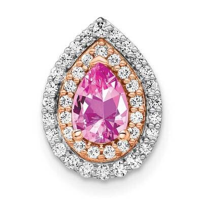 Created Pink Sapphire Pendant 14k Two-tone Gold Lab Grown Diamond PM7502-CPS-052-WRLG, MPN: PM7502-…