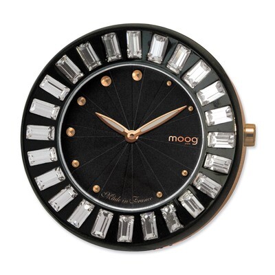 Moog Rose Black Stainless Steel Black Crystal Baguette Bezel Watch Only, MPN: XWA3657W,