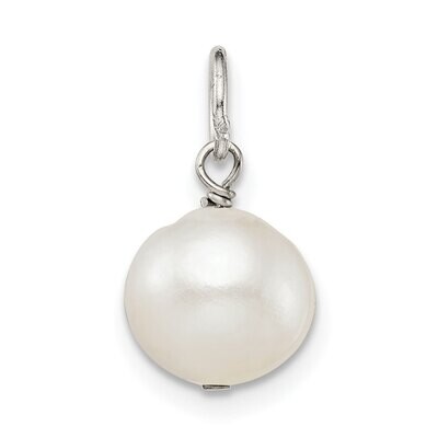7mm White Freshwater Cultured Pearl Charm Sterling Silver SS4963W, MPN: SS4963W,