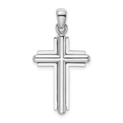 2-D Beveled Stick Cross Charm 14k White Gold K5489W, MPN: K5489W, 637218081141