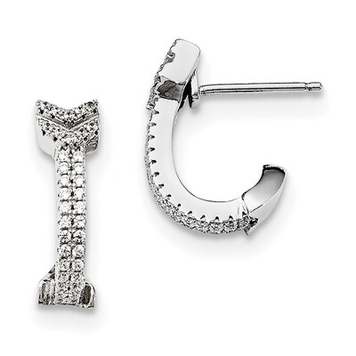 Arrow Earrings Sterling Silver CZ QMP1434, MPN: QMP1434, 191101072468