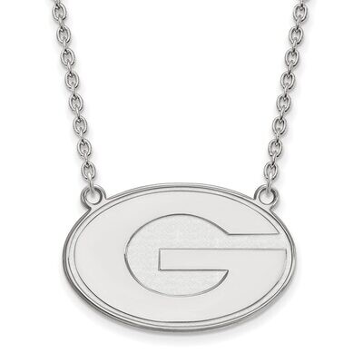 University of Georgia Large Pendant with Chain Necklace 10k White Gold 1W016UGA-18, MPN: 1W016UGA-1…