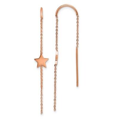 Rose Ip-Plated Star Threader Earrings Stainless Steel Polished SRE1429, MPN: SRE1429, 191101867224