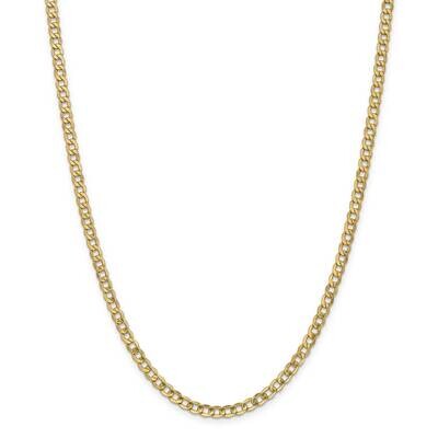 4.3mm Semi-Solid Curb Chain Anklet 10 Inch 14k Gold BC107-10, MPN: BC107-10, 883957169118