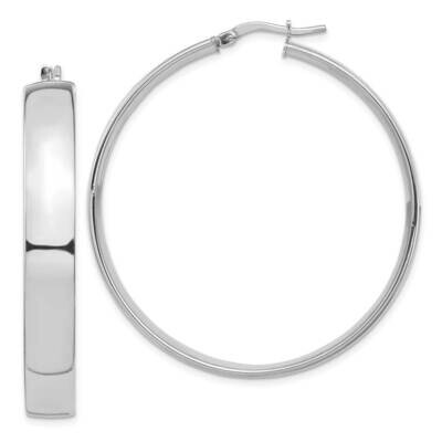 7mm Hoop Earrings 14k White Gold High Polished TF1417W, MPN: TF1417W, 191101205088