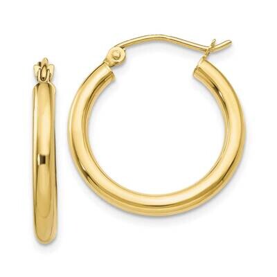 2.5mm Lightweight Tube Hoop Earrings 10k Gold Polished 10T931L, MPN: 10T931L, 191101566042