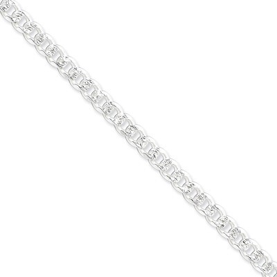 20 Inch 7mm Pave Curb Chain Sterling Silver QCF180-20, MPN: QCF180-20, 886774411316