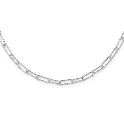Diamond-Cut Fancy Open Link with 1.5 In Extender Necklace 18 Inch Sterling Silver QG5986-16.75, MPN…