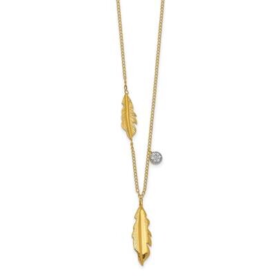 Feathers Necklace 14k Gold Diamond PM4701-003-YA, MPN: PM4701-003-YA, 883957756363