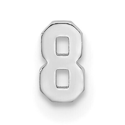Die Struck Number 8 14k White Gold WG2207, MPN: WG2207,