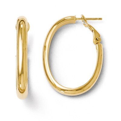 Leslie&#39;s Polished Oval Hoop Earrings - 14k Gold HB-LE273, MPN: LE273, 886774268866