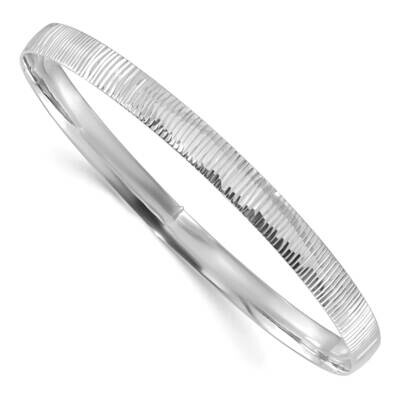Sterling Silver Rhodium-plated DC 6mm Bangle B3-2-RHODIUM