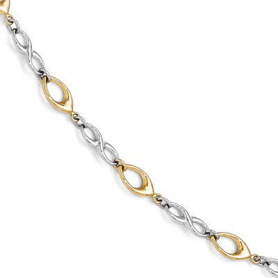 Leslie&#39;s Polished Bracelet 7.5 Inch - 14k Gold Two-tone HB-LF279-7.5, MPN: LF279-7.5, 886774568669