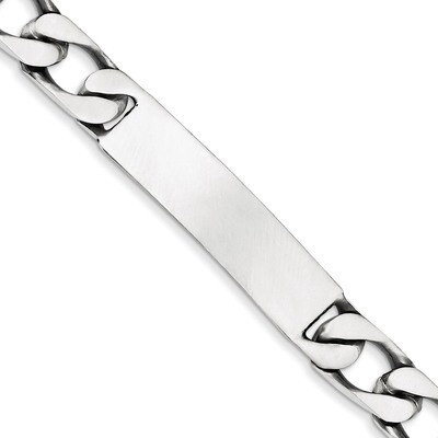 8.5 Inch Antiqued Figaro Link ID Bracelet Engravable Sterling Silver QID129-8.5, MPN: QID129-8.5, 8…