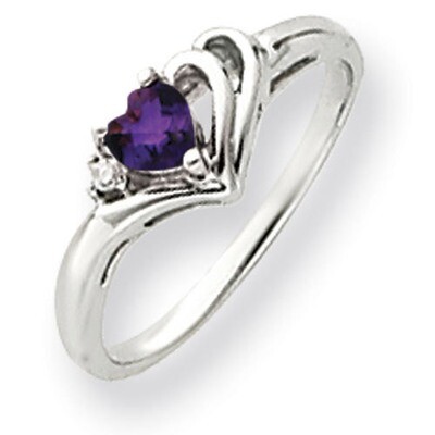 4mm Heart Amethyst Diamond Ring 14k white Gold Y4587AM/A, MPN: Y4587AM/A, 883957448824