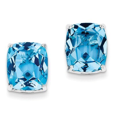 Blue Topaz Earrings Sterling Silver QE9860BT, MPN: QE9860BT, 883957480466