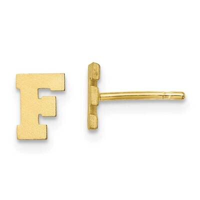 Initial Letter F Post Earrings 10k Gold Brushed 10XNE45Y/F, MPN: 10XNE45Y/F,
