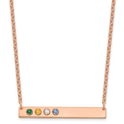 4 Birthstone with 18k Gold Bezel Large Bar Necklace 14k Rose Gold XNA1085/4R, MPN: XNA1085/4R,
