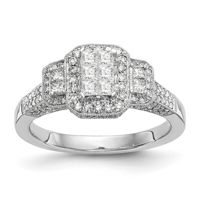 Complete Diamond Cluster Engagement Ring 14k White Gold RM2392E-085-WAA, MPN: RM2392E-085-WAA, RM23…