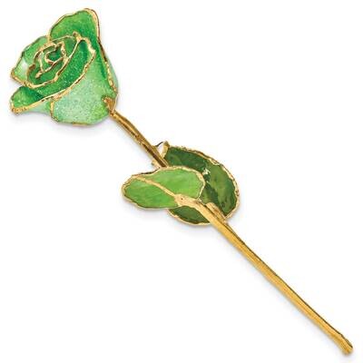 Lacquer Dipped Gold Trim with Green Glitter On Peridot Green Rose GM23893, MPN: GM23893, 8124650242…