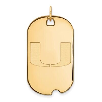 University of Miami Large Dog Tag 14k Yellow Gold 4Y028UMF, MPN: 4Y028UMF, 886774878812