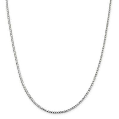 2.55mm Diamond-Cut Square Franco Chain 26 Inch Sterling Silver QQF080-26, MPN: QQF080-26,