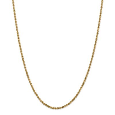 Leslie&#39;s 22 Inch 2.5mm Solid Handmade Regular Rope Chain 14k Gold HB-7054-22, MPN: 7054-22, 1911017…