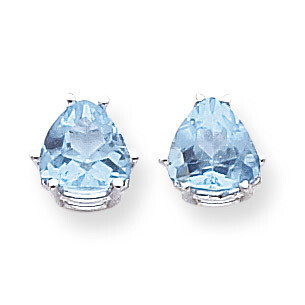 8mm Trillion Blue Topaz Earrings 14k White Gold XE96WBT, MPN: XE96WBT, 883957110417