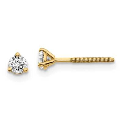 1/5ctw VS/SI D E F Lab Grown Diamond 3 Prong Screwbk Earrings 14k Yellow Gold EM1007S-020-LD, MPN: …