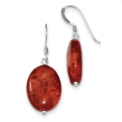 Reconstituted Red Coral Earrings Sterling Silver QE6379, MPN: QE6379, 886774080710