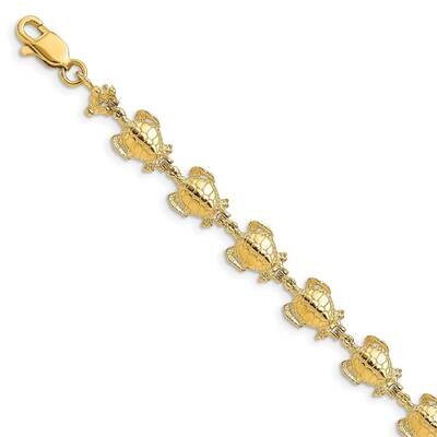 Sea Turtle Link Bracelet 14k Gold Polished FB1713-7.25, MPN: FB1713-7.25, 637218047086