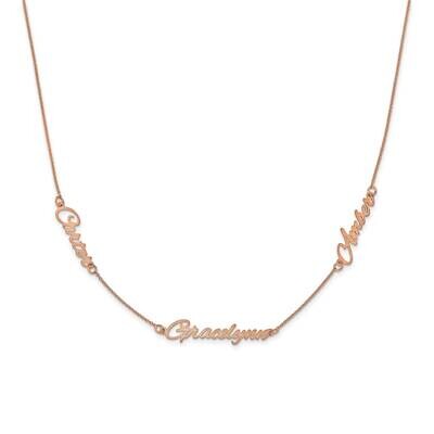 Brushed 3 Name Necklace Sterling Silver Rose-plated XNA879RP, MPN: XNA879RP,
