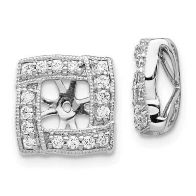 Square Earring Jacket 14k White Gold Diamond EJM5312-033-WA, MPN: EJM5312-033-WA, 191101388507