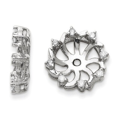Earring Jacket 14k White Gold AA Quality Diamond XJ31WAA, MPN: XJ31WAA, 883957342078