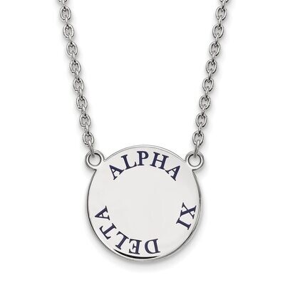 Alpha Xi Delta Small Enameled Pendant with 18 Inch Chain Sterling Silver SS015AXD-18, MPN: SS015AXD…
