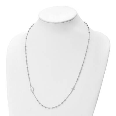 Leslie&#39;s Cross and Miraculous Medal Necklace Sterling Silver Rhodium-plated HB-QLF1187-24.5, MPN: Q…