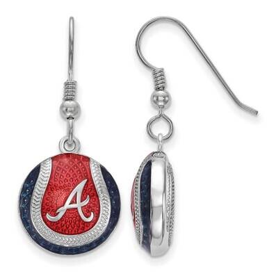 MLB Atlanta Braves Enamel Basedangle Earrings Sterling Silver Rhodium-plated SS521BRA, MPN: SS521BR…