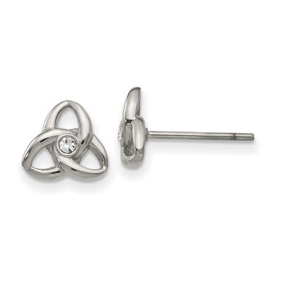 Preciosa Crystal Trinity Knot Post Earrings Stainless Steel Polished SRE1254 by Chisel, MPN: SRE125…