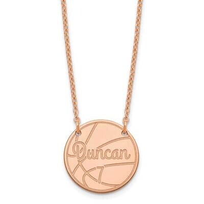 Small Customized Circle Necklace Sterling Silver Rose-plated XNA1043RP, MPN: XNA1043RP,