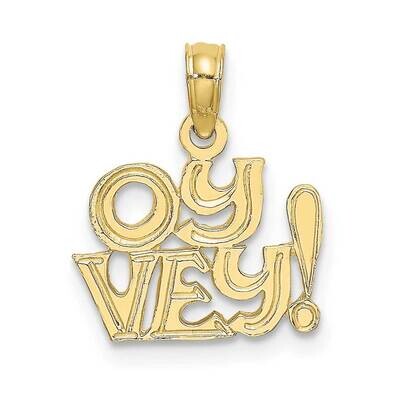 Engraved Oy Vey Charm 10k Gold Polished 10K8881, MPN: 10K8881,
