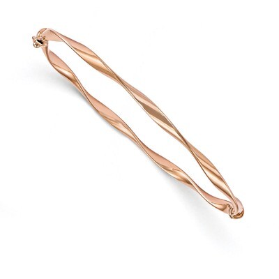 Leslie&#39;s Twisted Hinged Bangle 10K Rose Gold Polished HB-10LF528, MPN: 10LF528, 191101552335