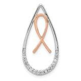 Diamond Awareness Ribbon In Teardrop Slide 14k Two-Tone Gold PM5192-010-WRA, MPN: PM5192-010-WRA, 8…