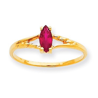 Polished Geniune Ruby Birthstone Ring 10k Gold 10XBR184, MPN: 10XBR184, 191101091469