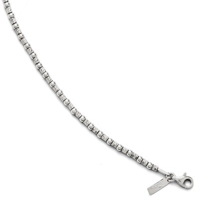 Leslie&#39;s Diamond-cut Beaded Bracelet with 1 Inch Extension 7.5 Inch - Sterling Silver HB-QLF169-7.5…