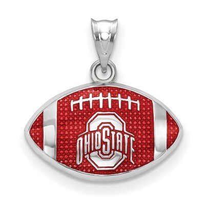 The Ohio State Univ. Enameled Football Pendant Sterling Silver SS508OSU, MPN: SS508OSU, 634401431547
