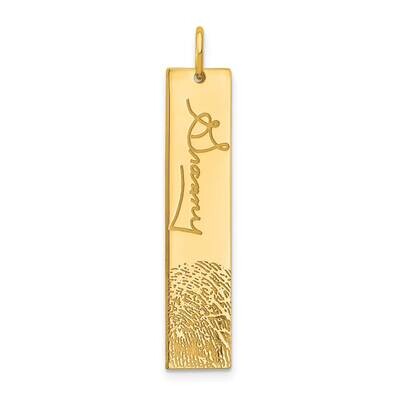 Vertical Signature and Fingerprint Charm 14k Gold XNA1083Y, MPN: XNA1083Y,