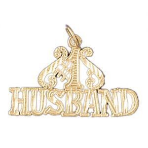 Dazzlers Jewelry Number One Husband Pendant Necklace Charm Bracelet in Yellow, White or Rose Gold 1…