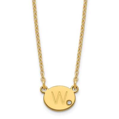 Oval with Diamond Necklace Sterling Silver Gold-plated XNA1377GP, MPN: XNA1377GP,